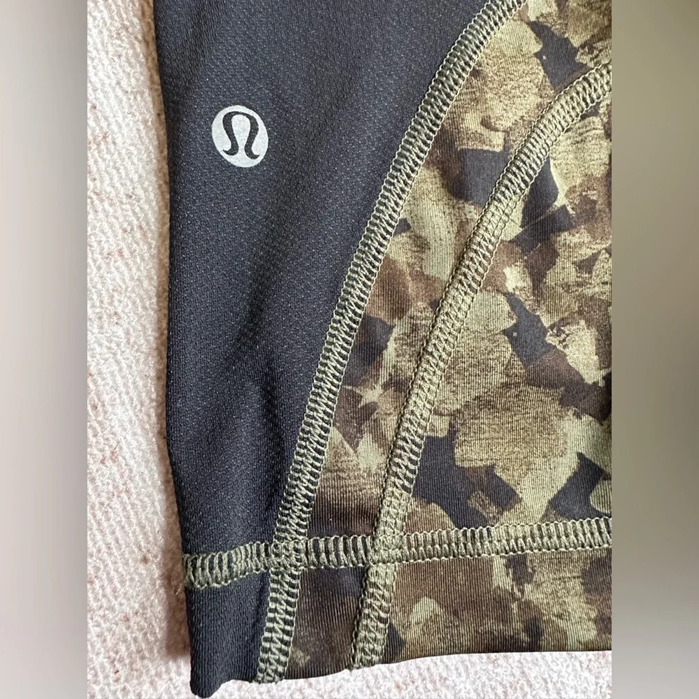 Lululemon Leggings Womens Sz 6 Crop Inspire Run Green Military Gym Workout Yoga - Picture 11 of 11